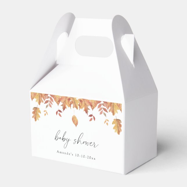 Fallande löv höst baby shower presentaskar (Framsidan Sidan)