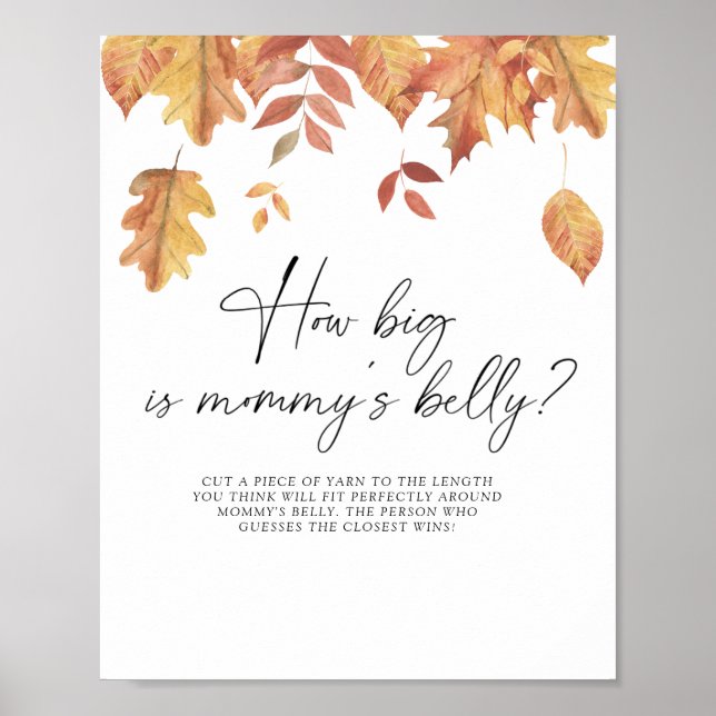 Fallande löv - hur stor är mammas mage lek poster (Framsidan)