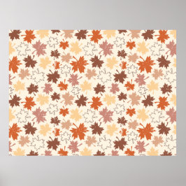 Fallande löv i naturjordens höstdesign poster