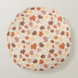 Fallande löv i naturjordens höstdesign rund kudde