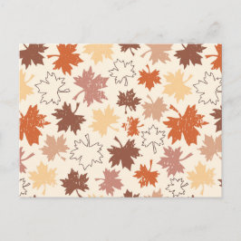 Fallande löv i naturjordens höstdesign vykort