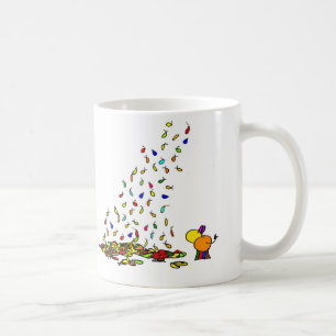 fallande löv kaffemugg