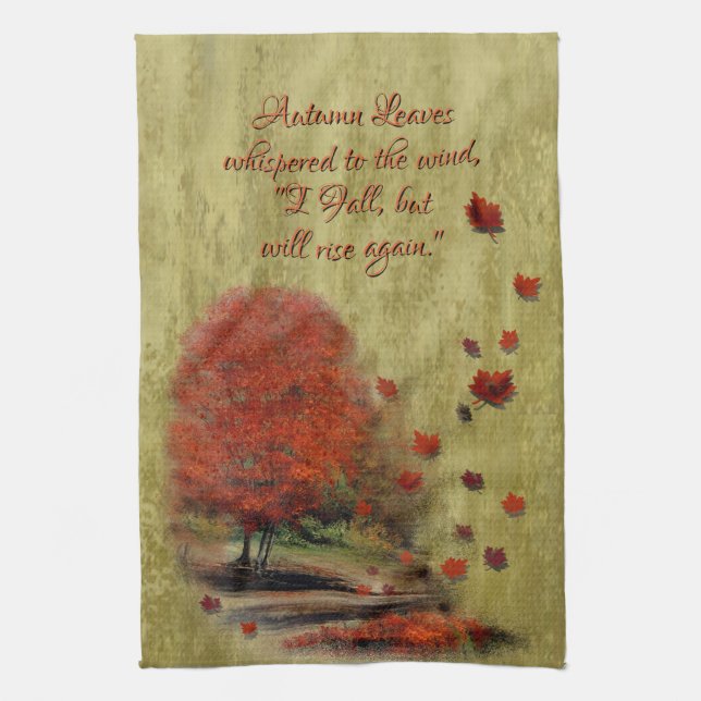 Fallande Löv liggande Kökshandduk (Vertikal)