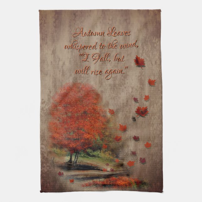 Fallande Löv liggande Kökshandduk (Vertikal)