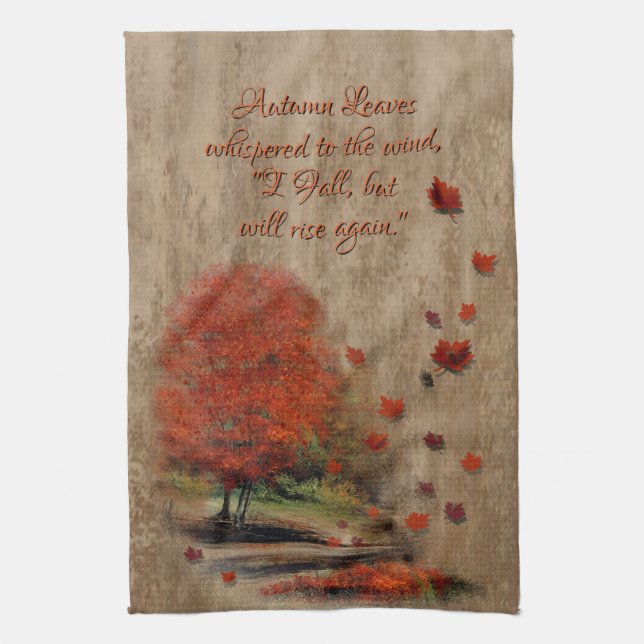Fallande Löv liggande Kökshandduk (Vertikal)