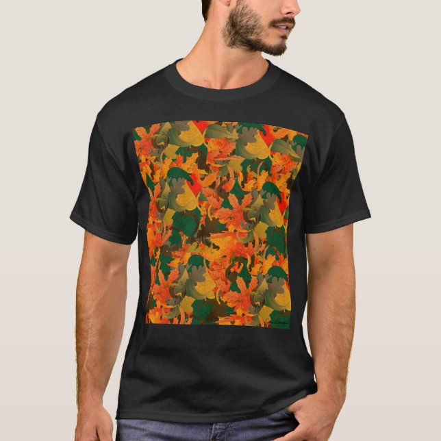 Fallande löv mönster för hösten t shirt (Framsida)