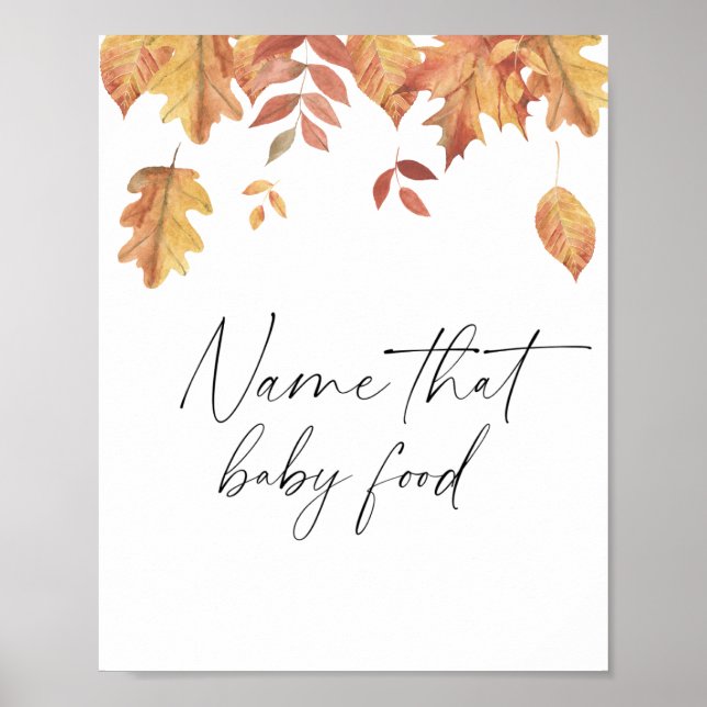 Fallande löv - namnge den där babymaten poster (Framsidan)