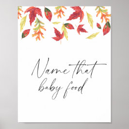 Fallande löv - namnge den här babymaten poster