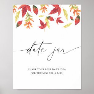 Fallande löv - nattliga idéer. Datum burk möhippa Poster