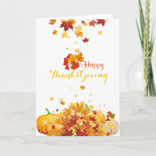 Fallande löv och pumpor för thanksgivinghöst helgkort