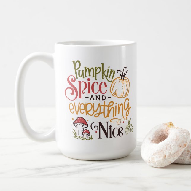 Fallande Löv och vismisk pumpor Kaffemugg (Med munk)