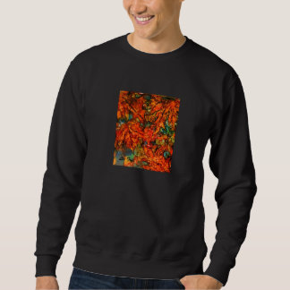 Fallande löv på svart tröja sweatshirt