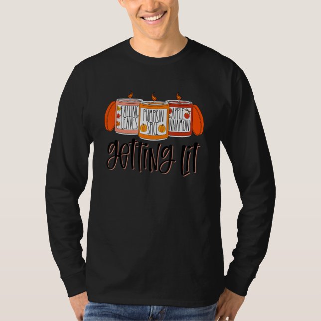 Fallande löv Pumpa Krydda Äpple Kanel Kommer T Shirt (Framsida)
