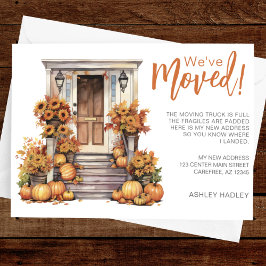 Fallande löv Pumpa Veranda Flyttar Meddelande