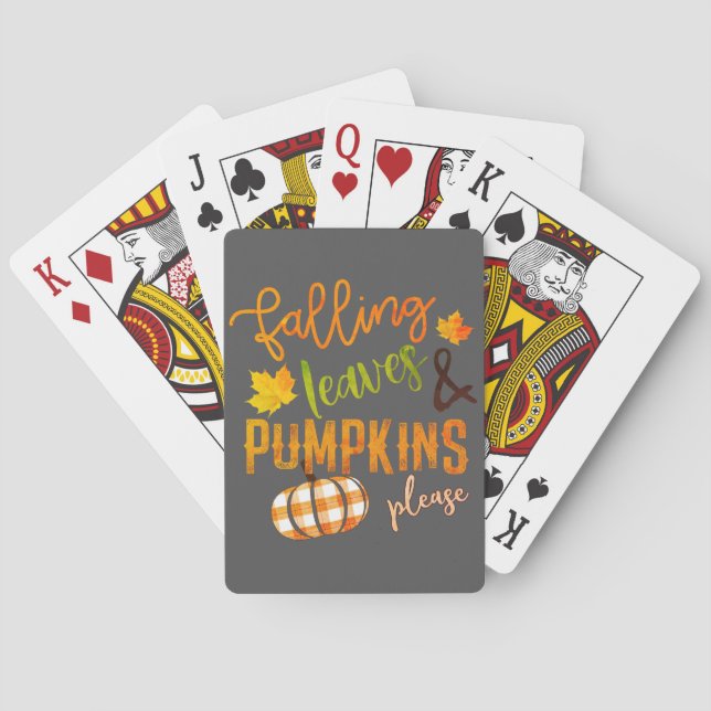 Fallande Löv & Pumpkins Thanksgiving Casinokort (Baksidan)