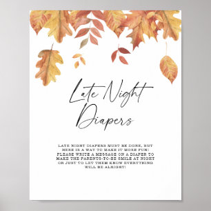 Fallande löv Sent Nattblöjspel Poster
