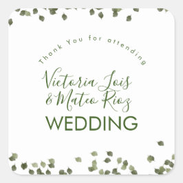 Fallande Löv sjunker Greenery Tack hösten Fyrkantigt Klistermärke