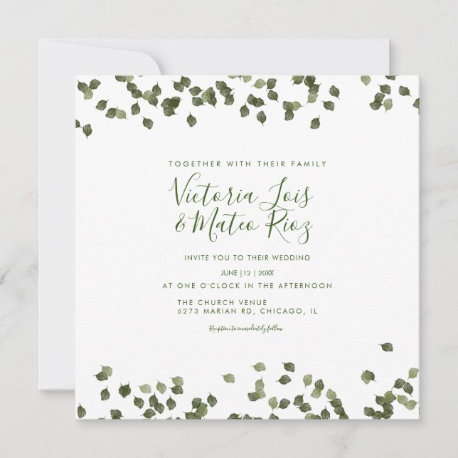 Fallande Löv sjunker hösten Rustic Bröllop (Framsida)