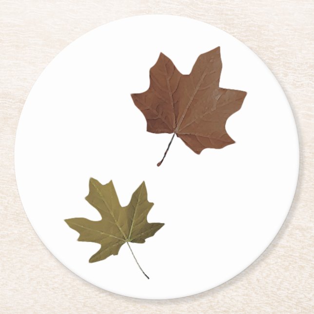 Fallande Löv Underlägg Papper Rund (Framsidan)