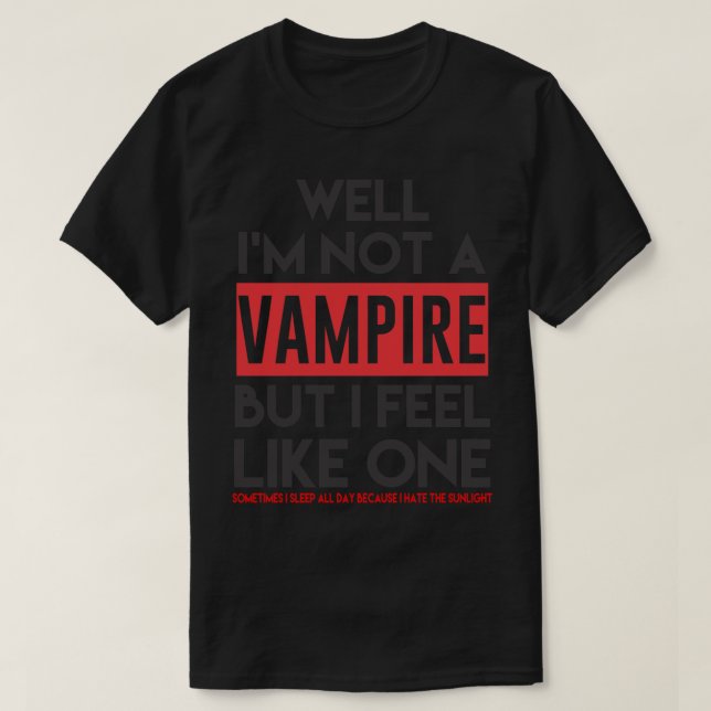 Fallande omvänt - jag_m inte en vampyr t shirt (Design framsida)