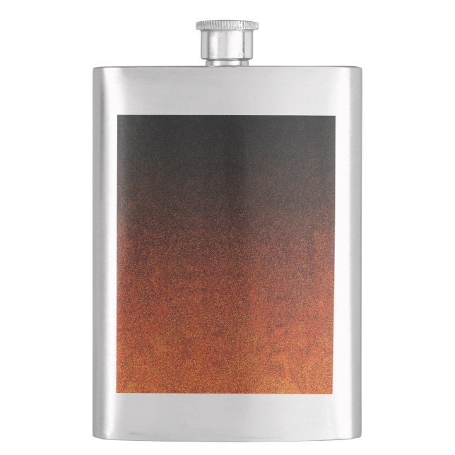 Fallande Orange och svart Glitter-övertoning Fickplunta (Framsidan)