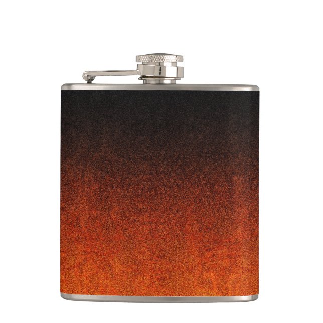 Fallande Orange och svart Glitter-övertoning Fickplunta (Framsidan)