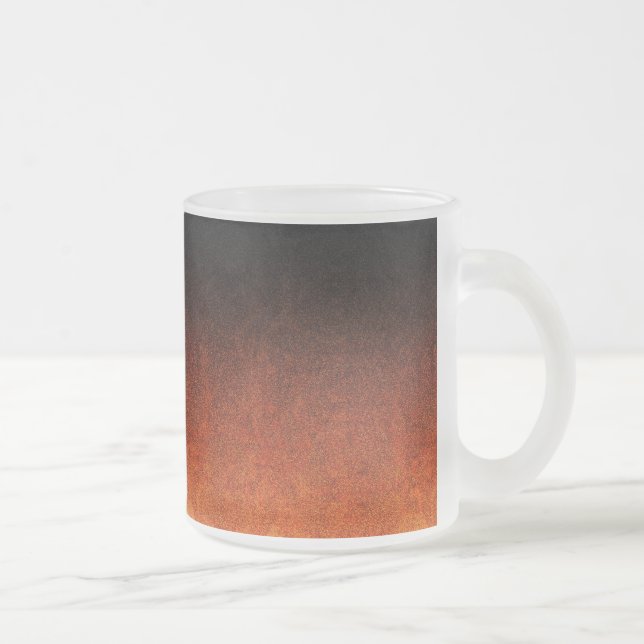 Fallande Orange och svart Glitter-övertoning Frostad Glasmugg (Höger)