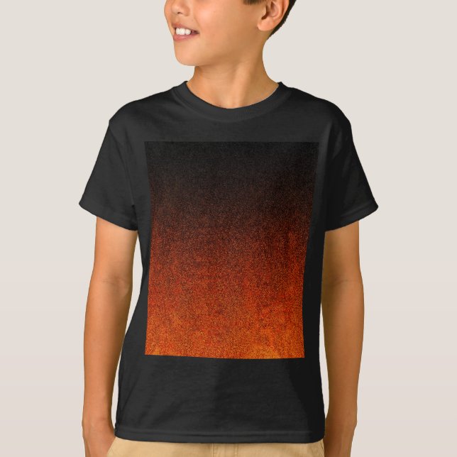 Fallande Orange och svart Glitter-övertoning T Shirt (Framsida)