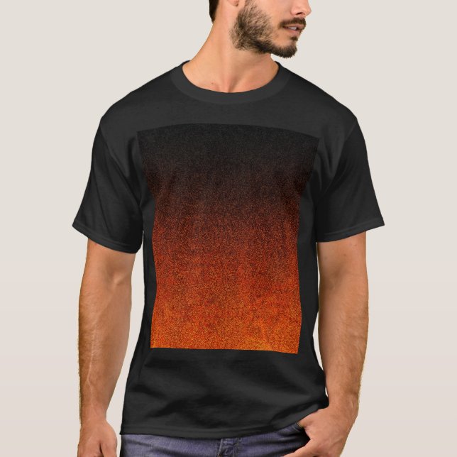 Fallande Orange och svart Glitter-övertoning Tee (Framsida)