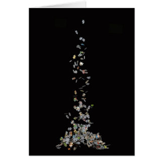 fallande pussel hälsningskort