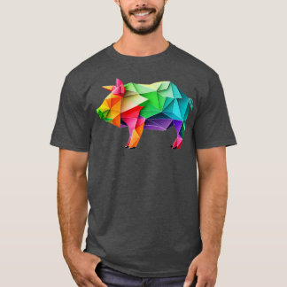 Fällande Roligt Origami Gris2 T Shirt