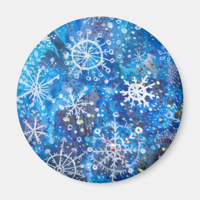 Fallande Snöflingor Magnet (Framsidan)