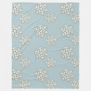 Fallande Snöflingor Mönster Fleecefilt