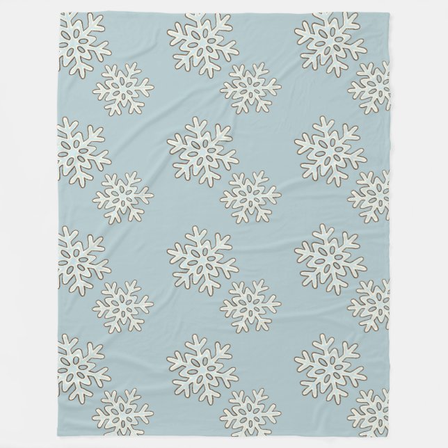 Fallande Snöflingor Mönster Fleecefilt (Framsidan)