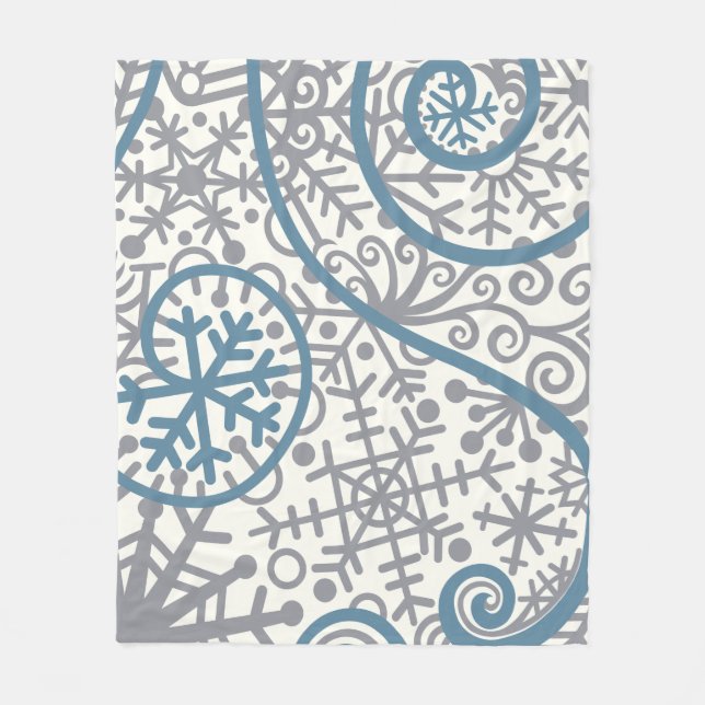 Fallande Snöflingor Snöstorm Fleece Blanket (Framsidan)