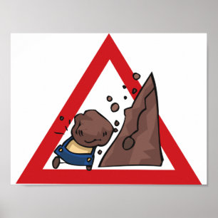 Fallande stenvägmärkeaffisch poster