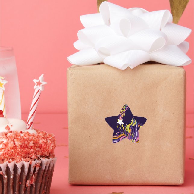 Fallande stjärna. stjärnformat klistermärke (Part)