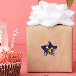 Fallande stjärna. stjärnformat klistermärke