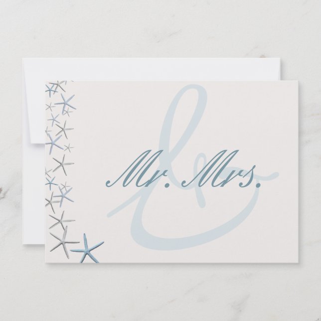 Fallande stjärnor Starfish Bröllop Newlyweds Gift  Tack Kort (Framsida)