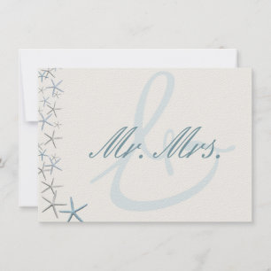 Fallande stjärnor Starfish Bröllop Newlyweds Gift Tack Kort