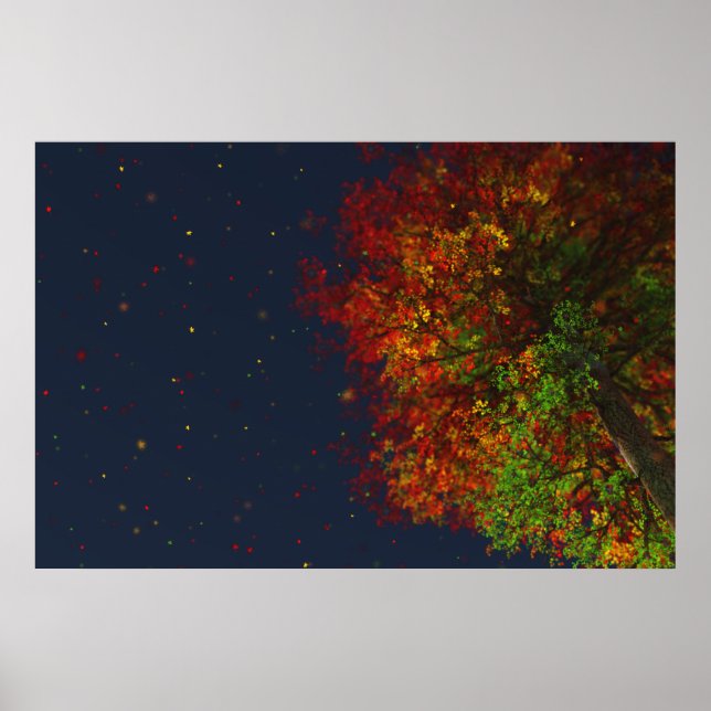 Fallande utskrift av regnbåge poster (Framsidan)