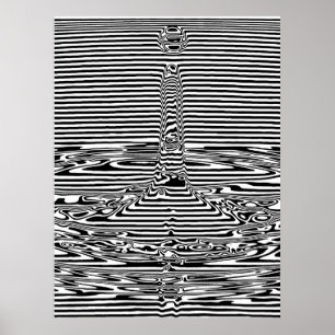 Fallande vattendroppar i Ocean OP Art Poster
