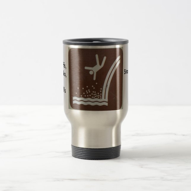 Fallande vattenfallfotvandraretravel mug resemugg (Center)
