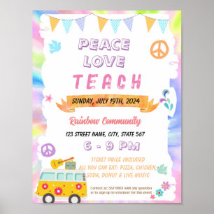 Fållare för Editable Peace Kärlek Teach Poster