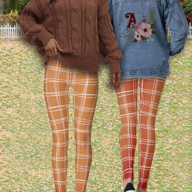 Fallavsvavling Geometric Linjer Hösten Färg Leggings (Skapare uppladdad)