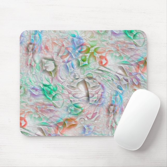 Fällbara pixlar i färgad struktur över gråvita musmatta (Med mus)