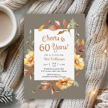 Fallblommor 60:e födelsedagstjuren till 60 år inbjudningar<br><div class="desc">Fall Flowers 60:e födelsedag till 60 års inbjudan Den här eleganten blir 60:e överraskningen födelsedagsfest inbjudan är perfekt för din speciella händelse!</div>