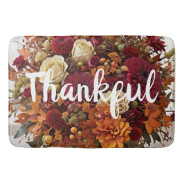 Fallblommor - tacksam Bath Mat Badrumsmatta