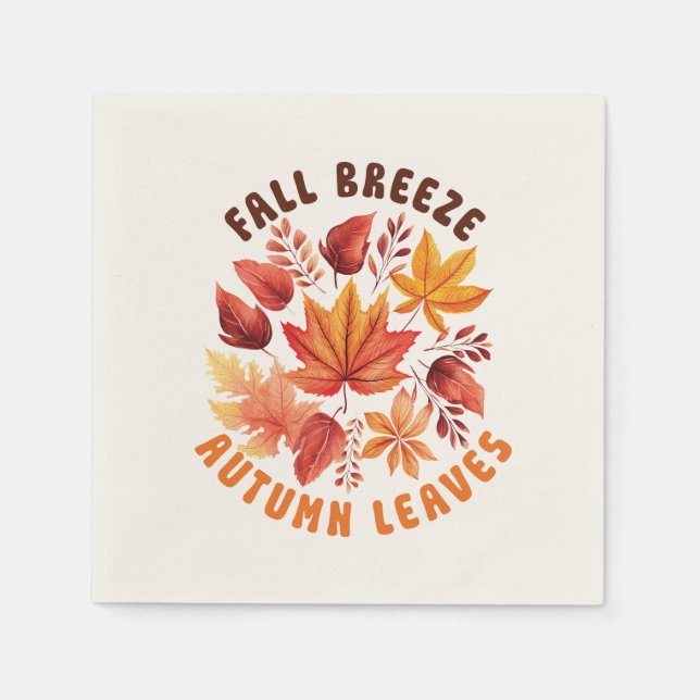 Fallbryggning, Höst löv-Whimsiskt Fall Foliage Pappersservett (Framsidan)
