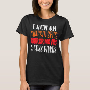 Fallcitattecken Pumpkin Horror Ord Outfit T Shirt